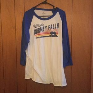 Baseball 3/4 length T-shirt Burney Falls CA